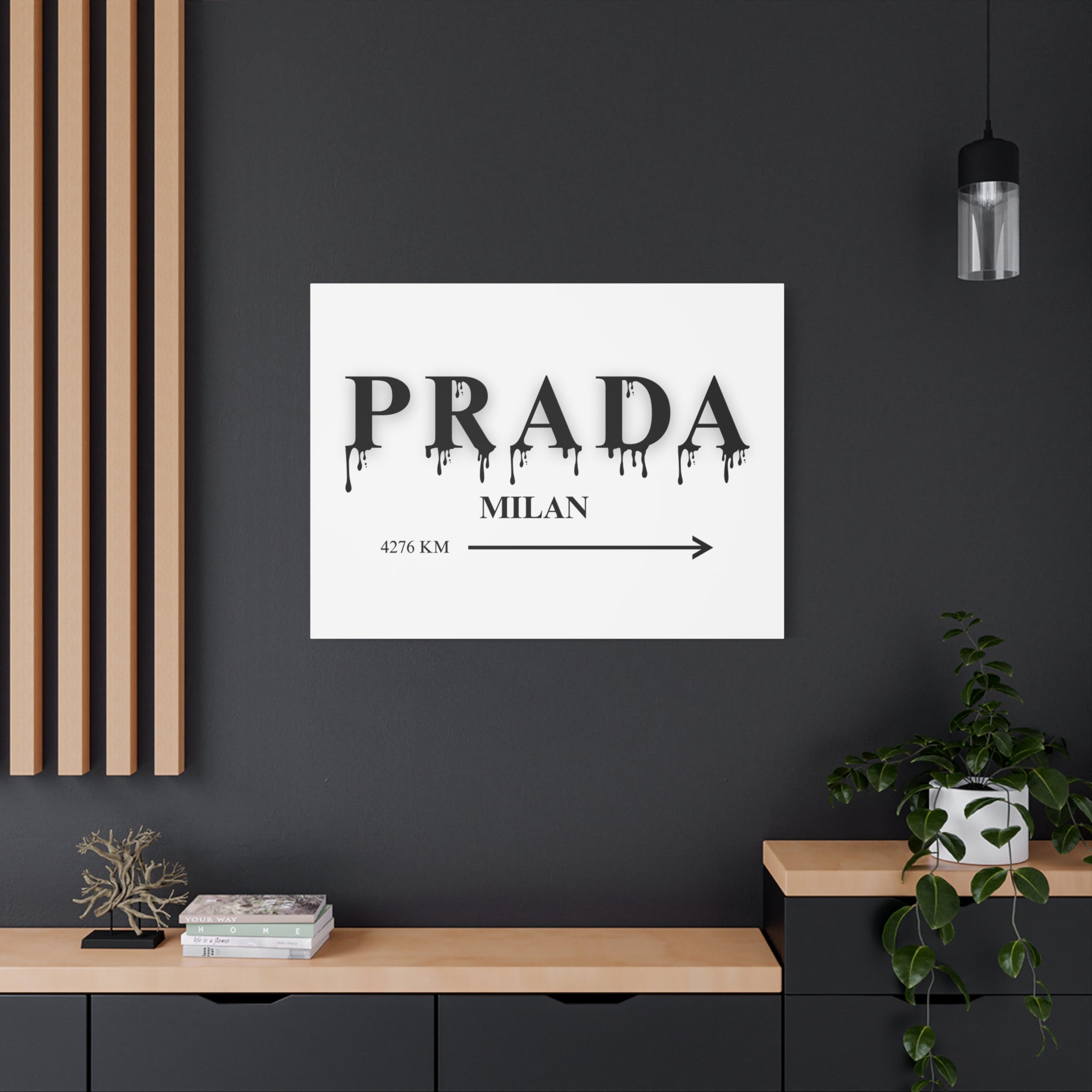 Milan Drip Typography Canvas Print