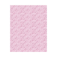 Pink Embossed Pattern Matte Poster — Luxury Monogram Texture Wall Art