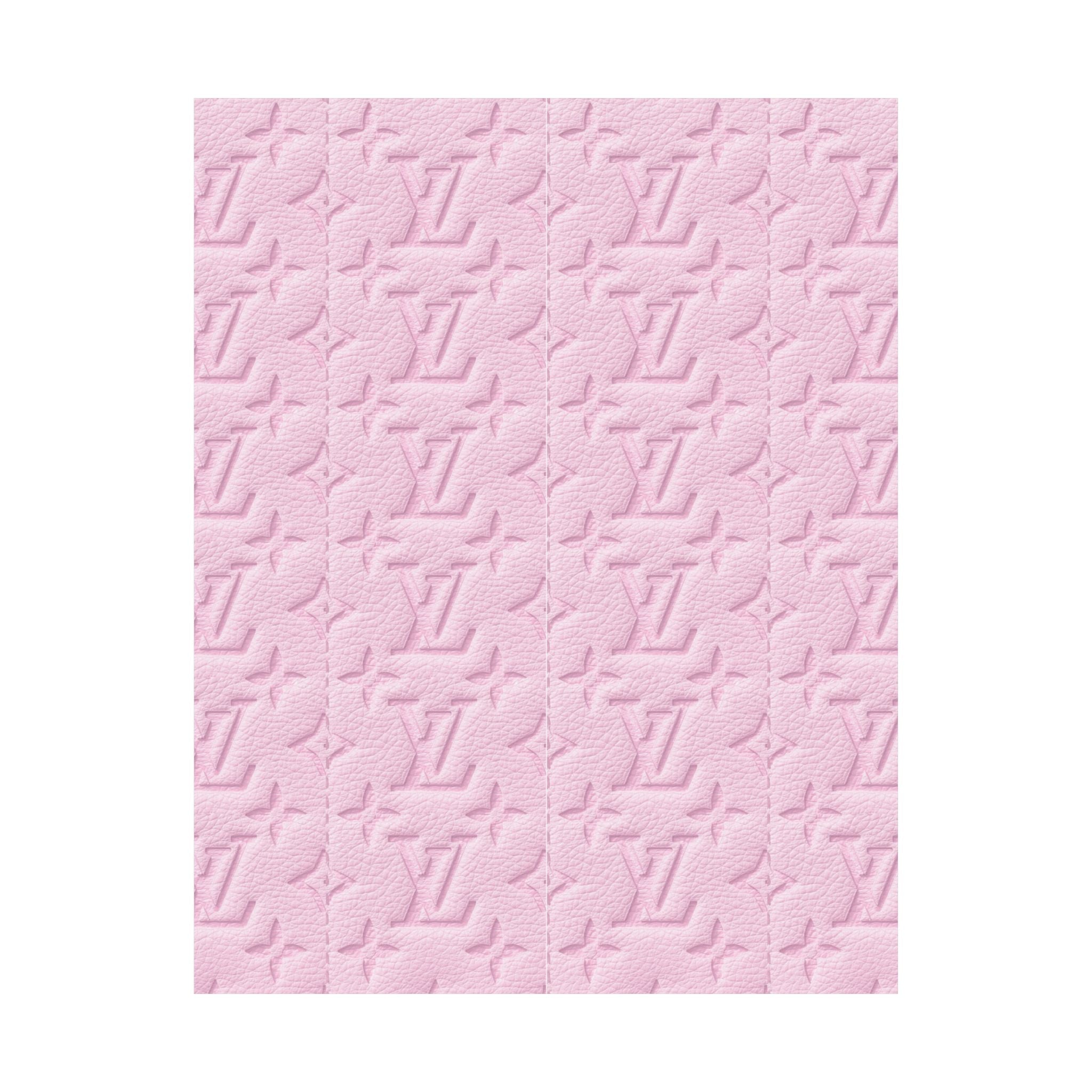 Pink Embossed Pattern Matte Poster — Luxury Monogram Texture Wall Art