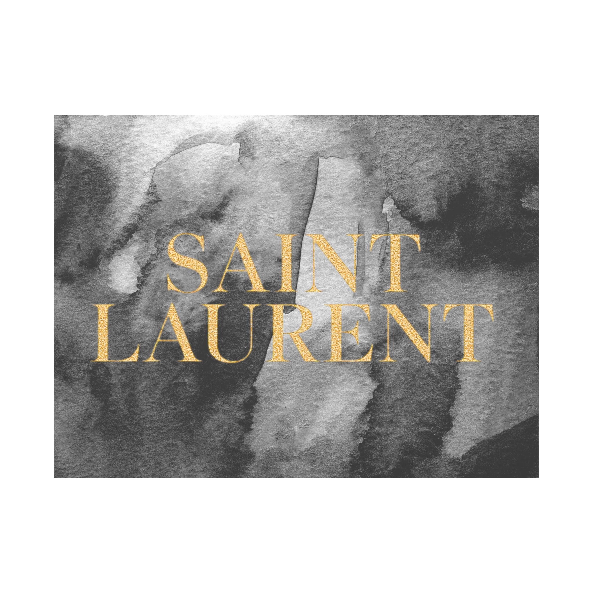 Saint Laurent Gold Text Canvas Wall Art