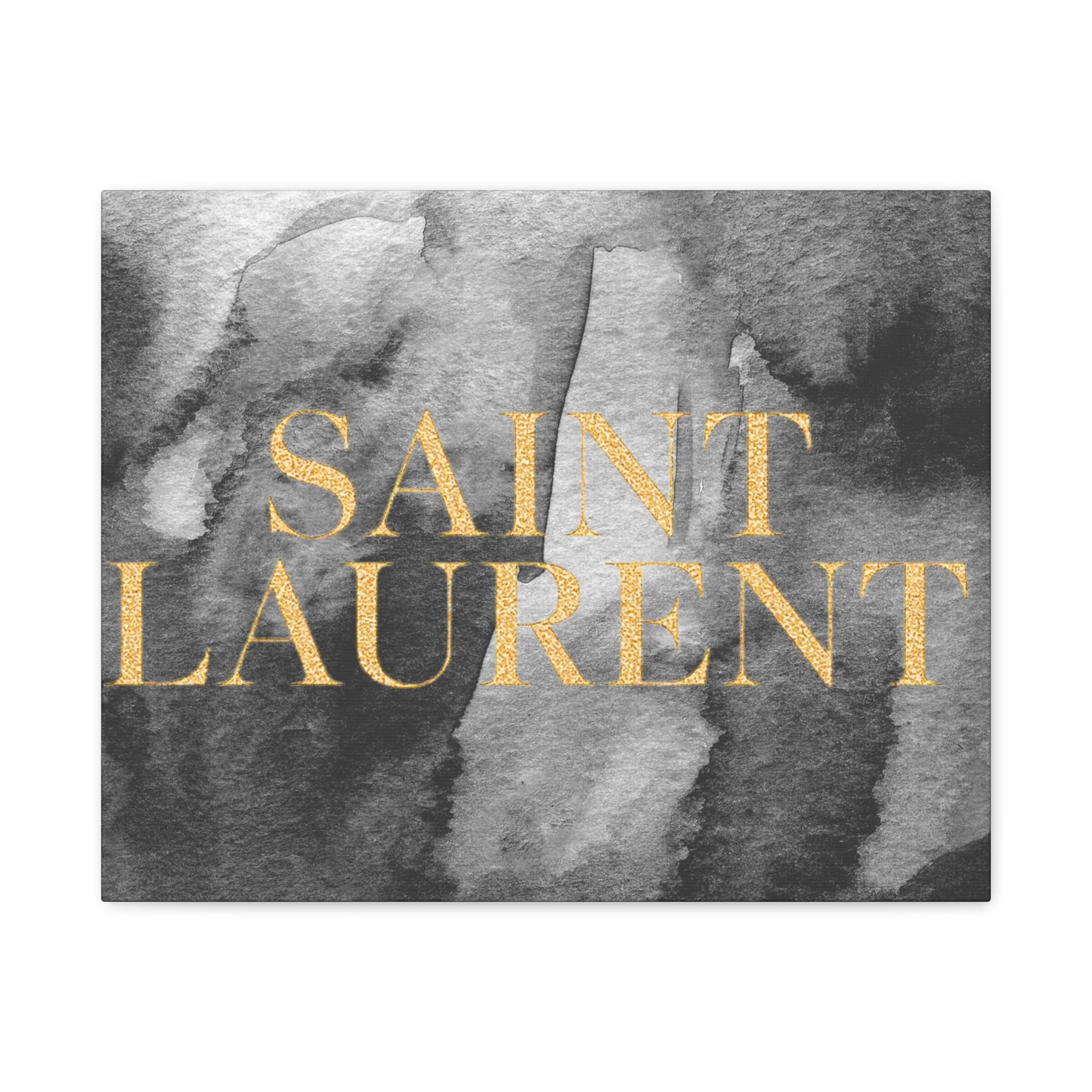 Saint Laurent Gold Text Canvas Wall Art