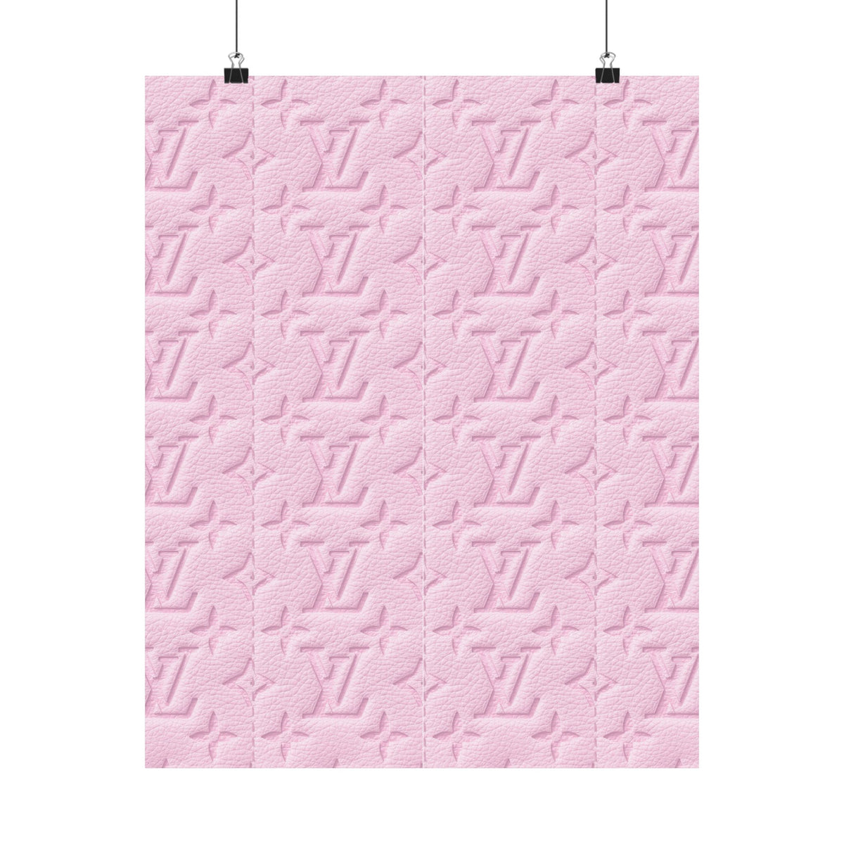 Pink Embossed Pattern Matte Poster — Luxury Monogram Texture Wall Art