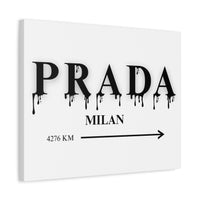 Milan Drip Typography Canvas Print