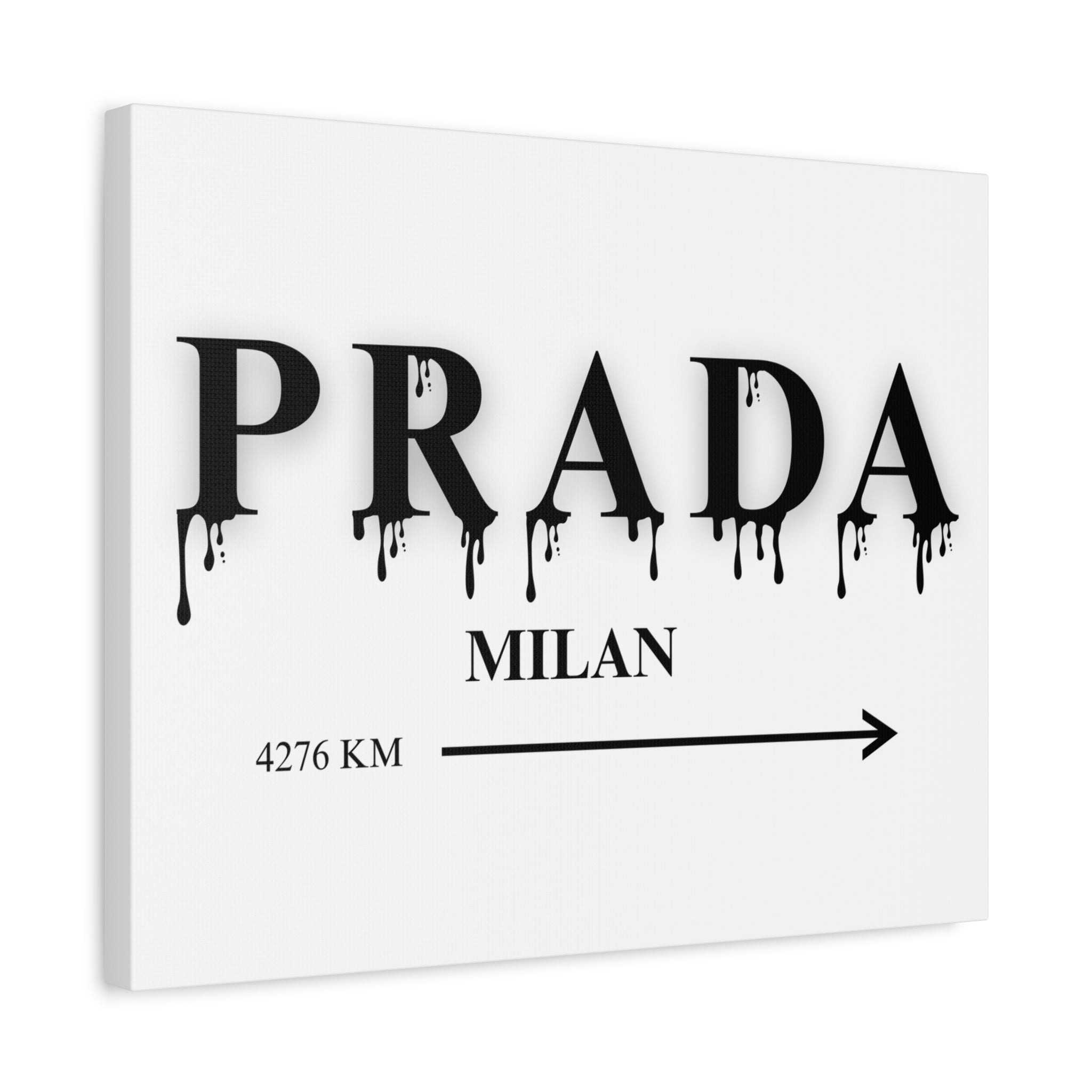 Milan Drip Typography Canvas Print