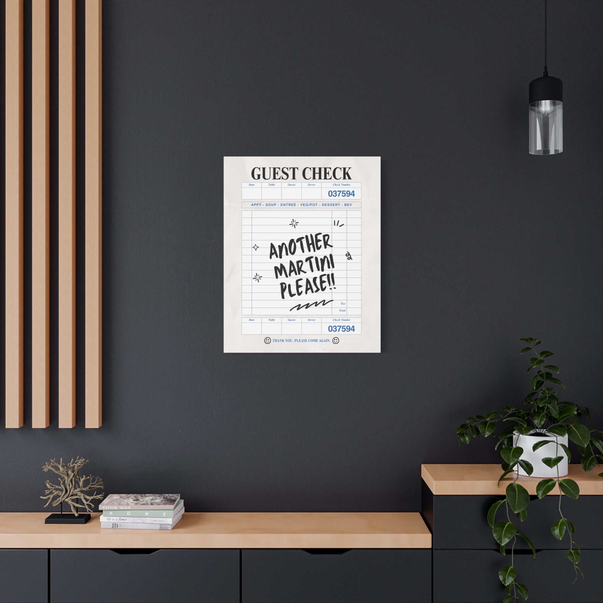 'GUEST CHECK' ART CANVAS