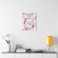 Coco No.5 Perfume Bottle Pink Canvas Wall Art